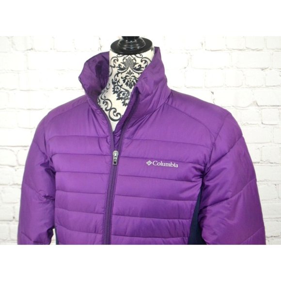 COLUMBIA  Women's Powder Pillow Hybrid Puffer Jacket‎ / Coat SIZE MEDIUM Purple - Picture 2 of 6